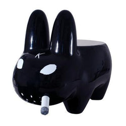 Art Giant Black Smorkin' Labbit Stool by Frank Kozik - Kidrobot - Designer Art Toys