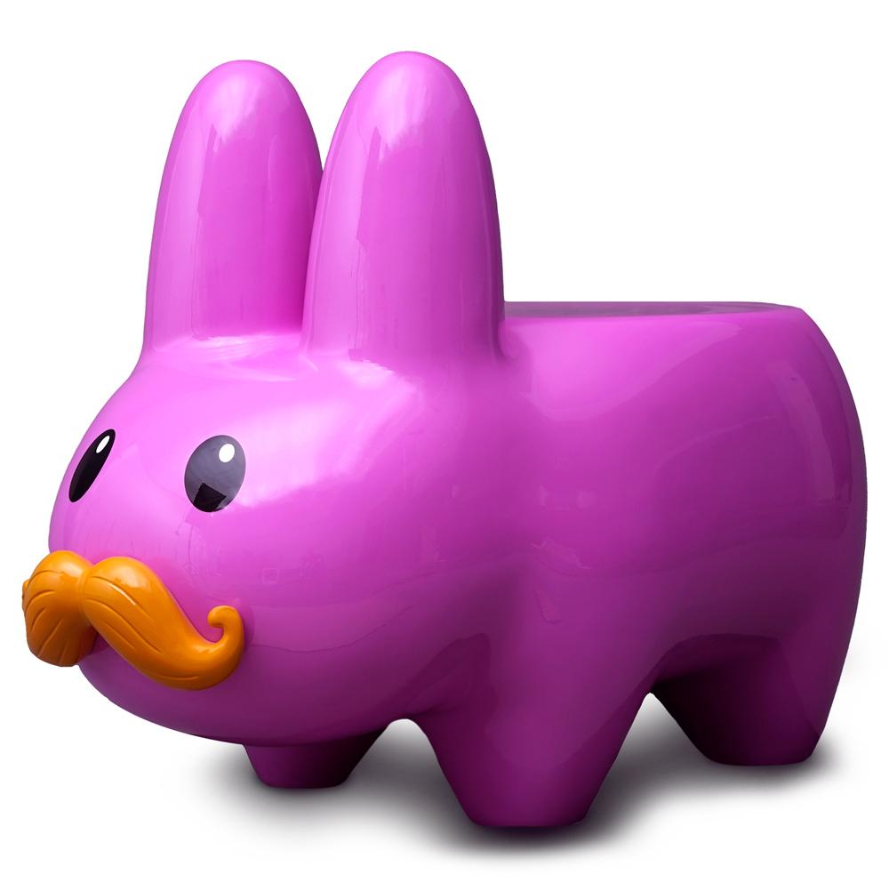 Kidrobot Art Giant Pink Stache Happy Labbit Stool by Frank Kozik - Kidrobot - Designer Art Toys