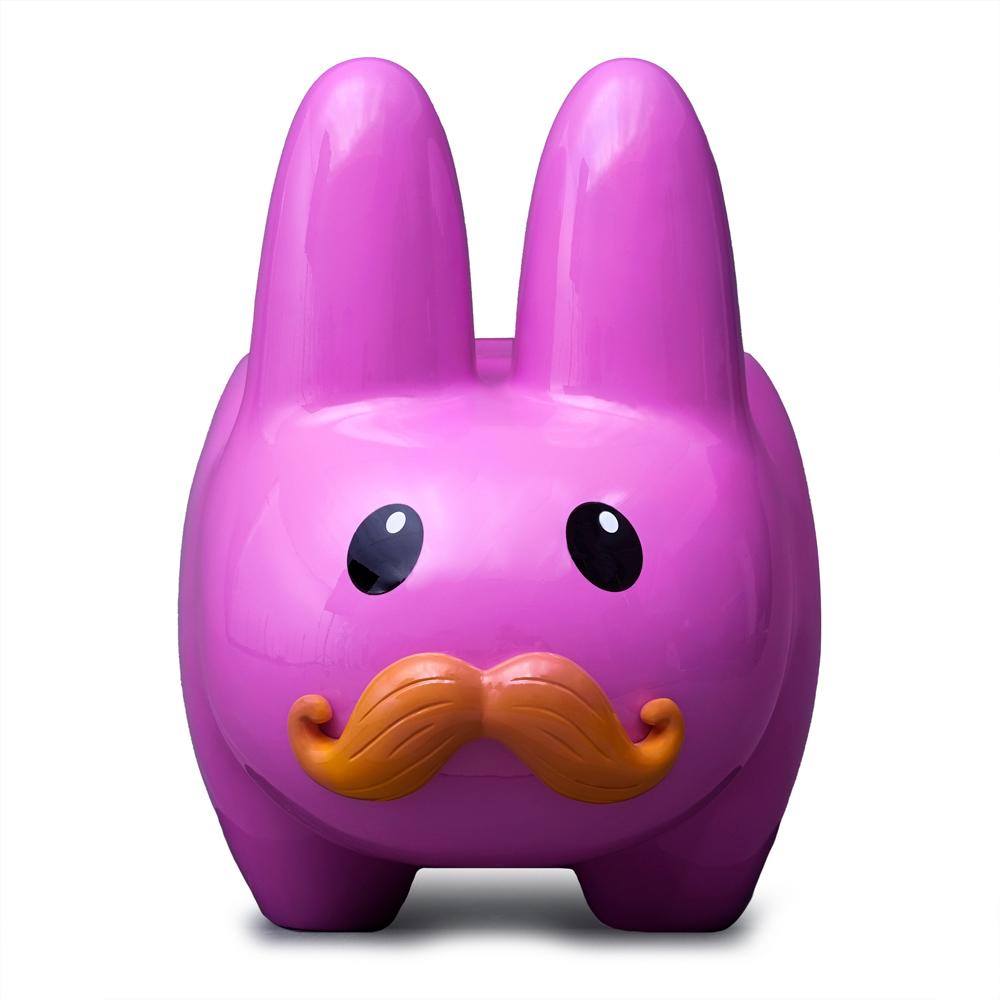 Kidrobot Art Giant Pink Stache Happy Labbit Stool by Frank Kozik - Kidrobot - Designer Art Toys