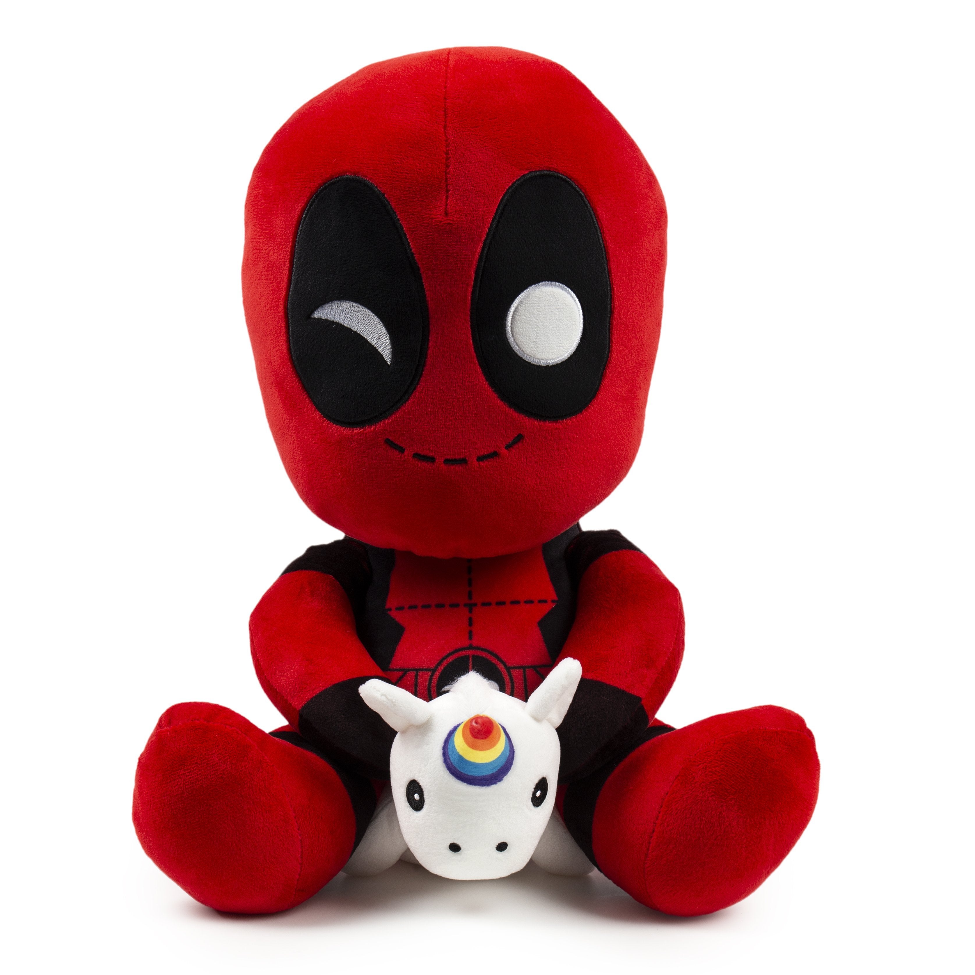 Marvel Deadpool Riding a Unicorn HugMe Vibrating Plush - Kidrobot - Designer Art Toys