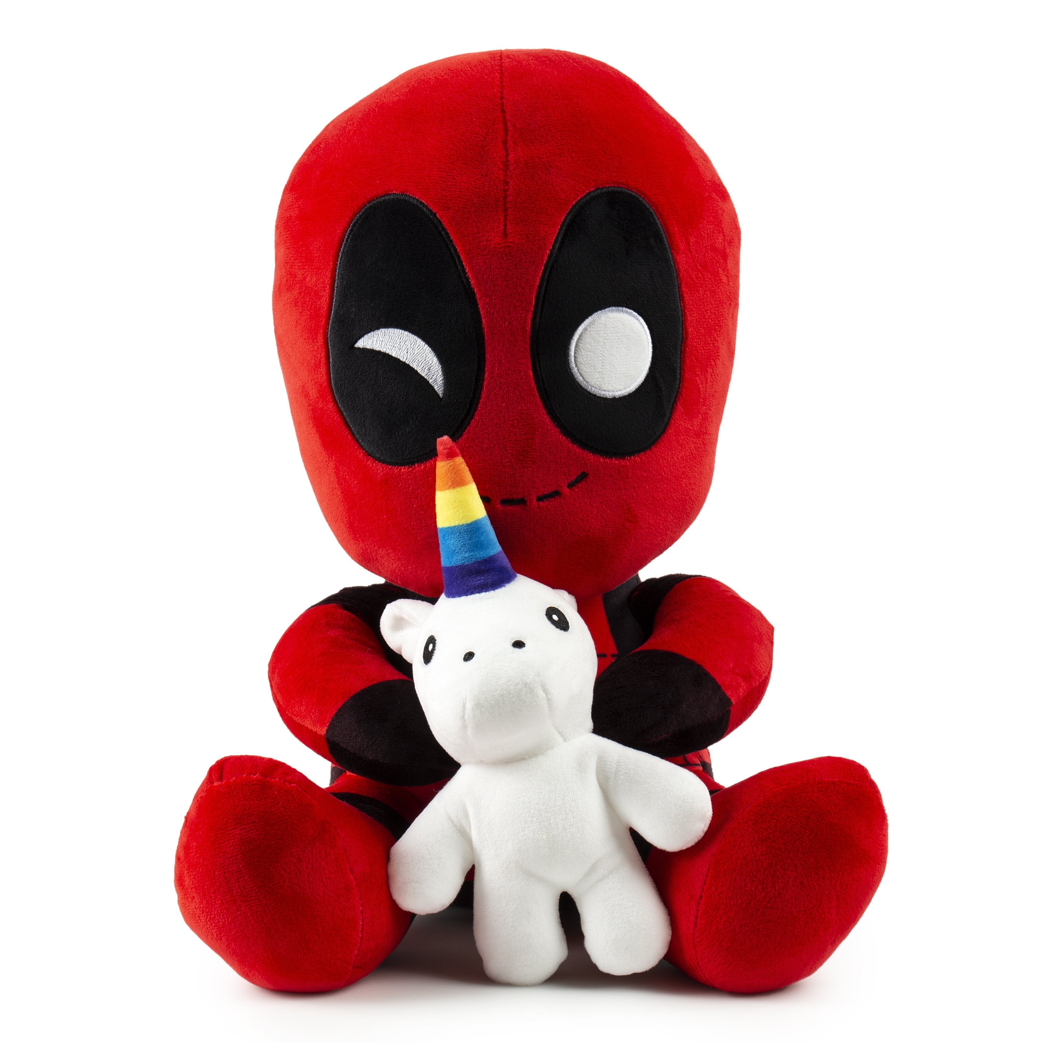 Marvel Deadpool Riding a Unicorn HugMe Vibrating Plush - Kidrobot - Designer Art Toys