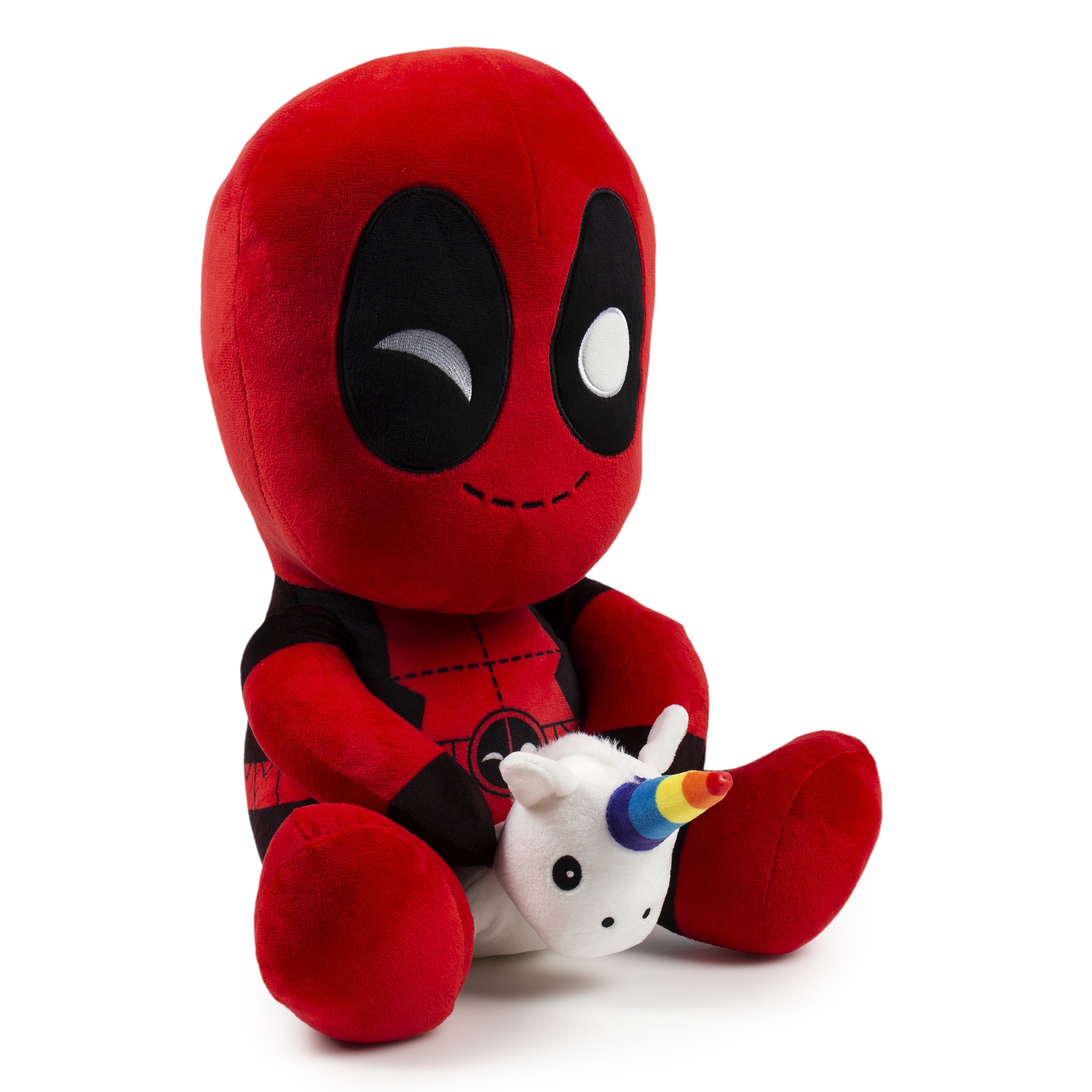 Marvel Deadpool Riding a Unicorn HugMe Vibrating Plush - Kidrobot - Designer Art Toys