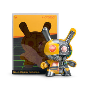 Dairobo-B Mecha Half Ray 5" Dunny by Dolly Oblong - Yellow Edition - Kidrobot - Designer Art Toys