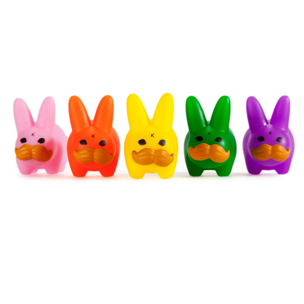 PRIDE 'Stache Labbit Art Toy 5-Pack by Frank Kozik - Kidrobot - Designer Art Toys