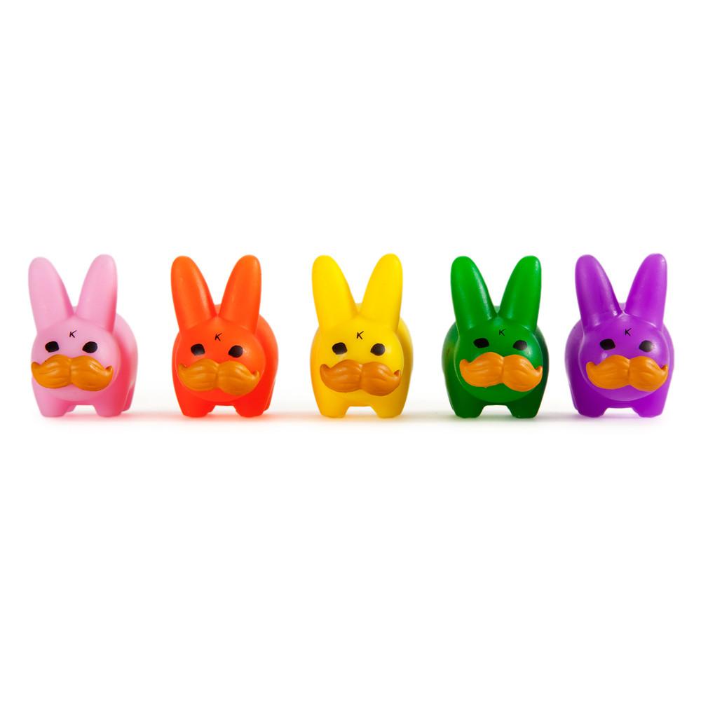 PRIDE 'Stache Labbit Art Toy 5-Pack by Frank Kozik - Kidrobot - Designer Art Toys